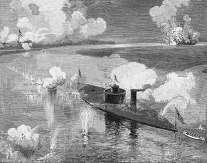 Fort McAllister, Ogeechee Nehri, Georgia yakınlarındaki Konfederasyon korsanı 